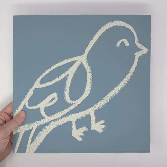 Monoline Perched Bird – 12x12 Art Print