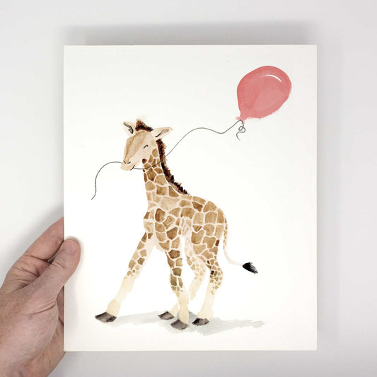 Baby Giraffe with Balloon