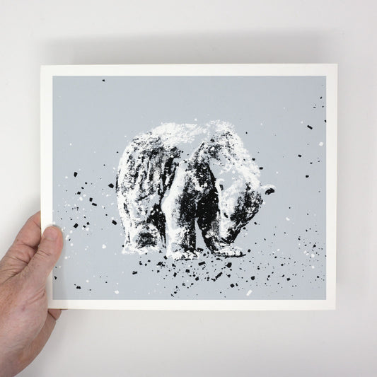 Polar Bear Charcoal – 12x10 Art Print