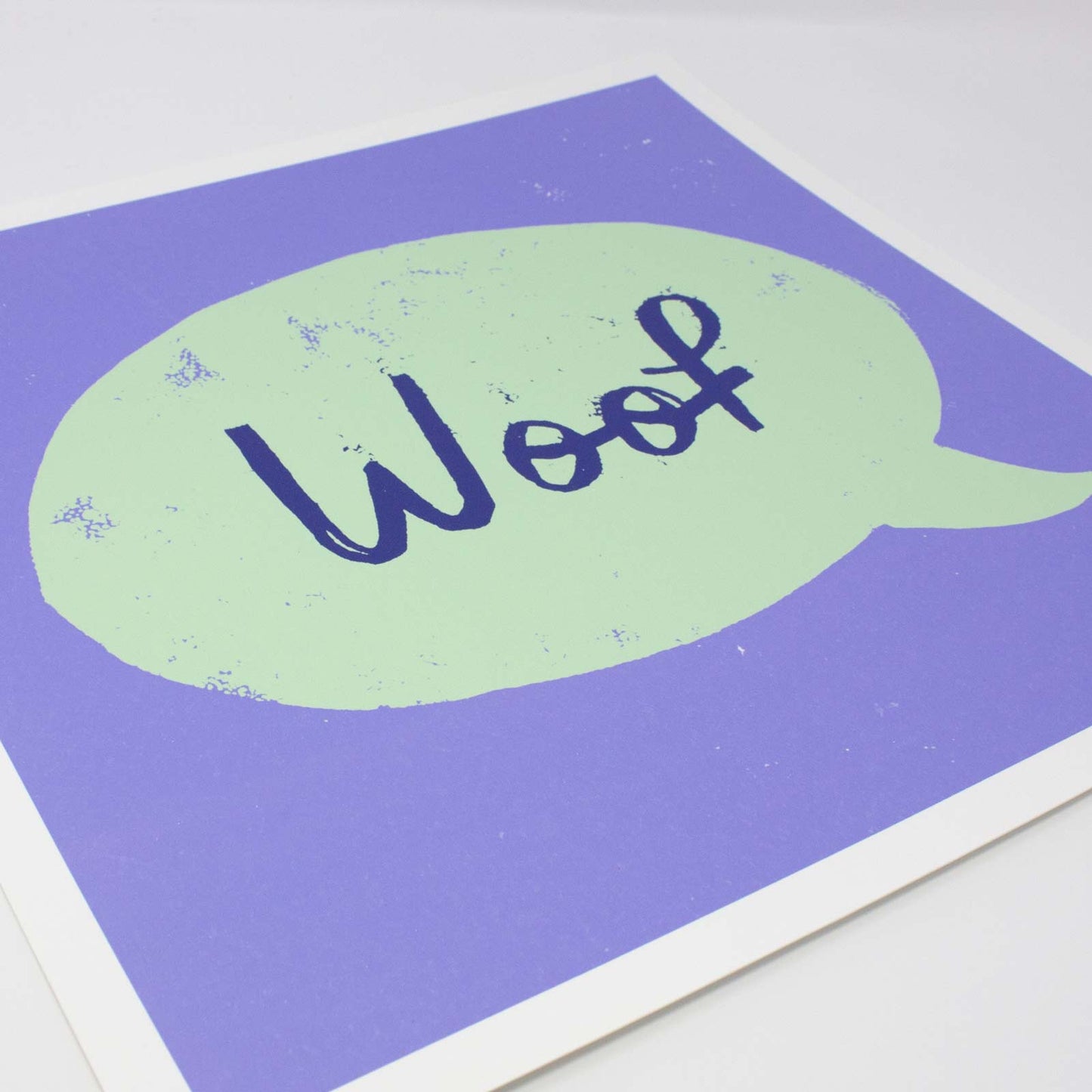 Woof Speech Bubble  – 12x12 Dog Art Print